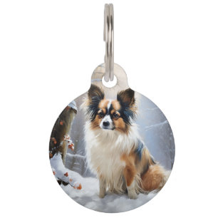 Papillon Lass es schneien Weihnachten Haustiermarke