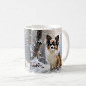 Papillon Lass es schneien Weihnachten Kaffeetasse (VorderseiteRechts)