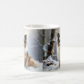 Papillon Lass es schneien Weihnachten Kaffeetasse (Mittel)