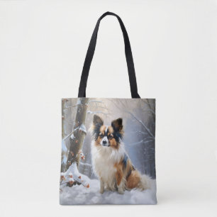 Papillon Lass es schneien Weihnachten Tasche