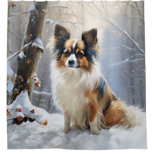 Papillon Let It Snow Christmas Duschvorhang (Vorderseite)