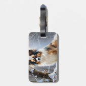 Papillon Let It Snow Christmas Gepäckanhänger (Rückseite vertikal)