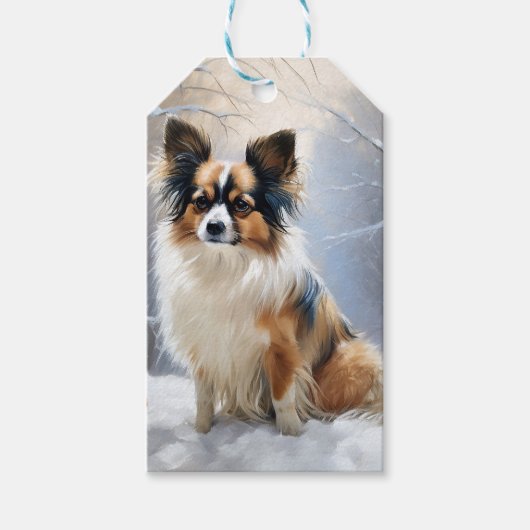 Papillon Let It Snow Christmas Geschenkanhänger (Vorderseite)