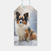 Papillon Let It Snow Christmas Geschenkanhänger (Rückseite)