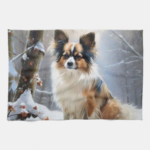 Papillon Let It Snow Christmas Geschirrtuch