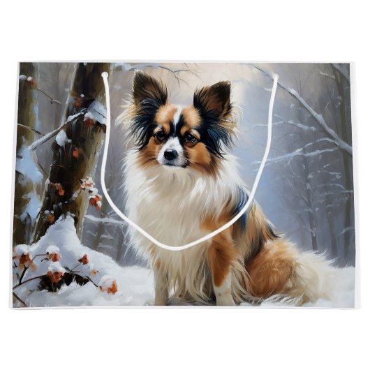 Papillon Let It Snow Christmas Große Geschenktüte (Vorderseite)