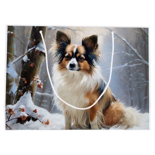 Papillon Let It Snow Christmas Große Geschenktüte (Rückseite)