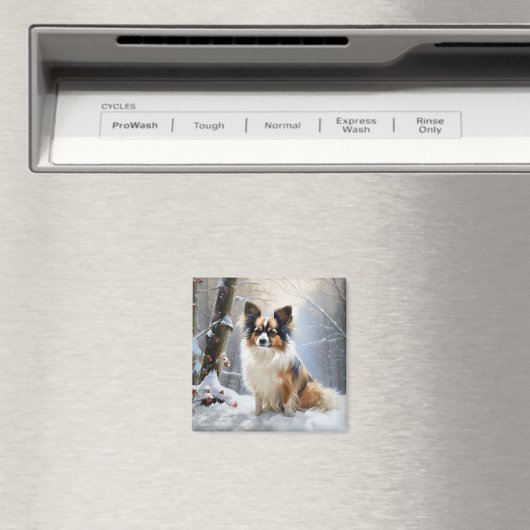 Papillon Let It Snow Christmas Magnet (In Situ (Geschirrspüler))