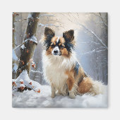 Papillon Let It Snow Christmas Magnet (Vorne)