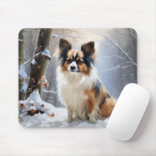 Papillon Let It Snow Christmas Mousepad (Mit Mouse)