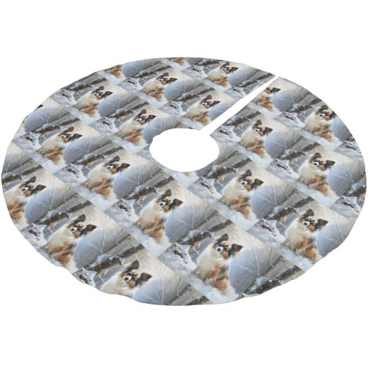 Papillon Let It Snow Christmas Polyester Weihnachtsbaumdecke (Schrägansicht)