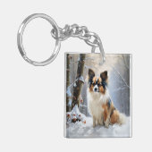 Papillon Let It Snow Christmas Schlüsselanhänger (Vorderseite links)