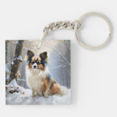 Papillon Let It Snow Christmas Schlüsselanhänger (Rückseite)