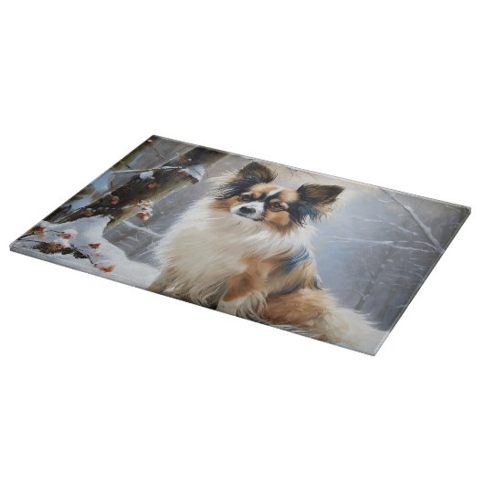 Papillon Let It Snow Christmas Schneidebrett (Ecke)