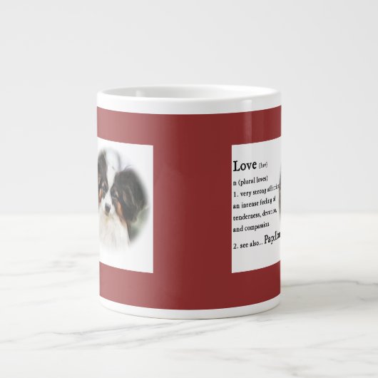 Papillon Liebe Geschenke Jumbo-Tasse (Vorderseite)