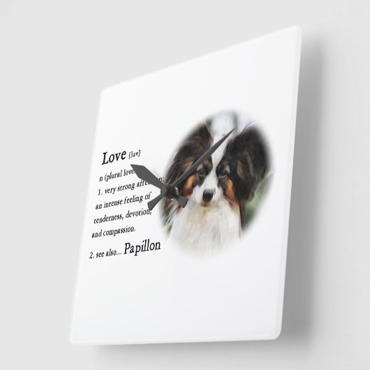 Papillon Liebe Geschenke Quadratische Wanduhr (Winkel)
