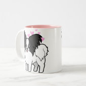 Papillon Liebe Zweifarbige Tasse (Vorderseite Links)