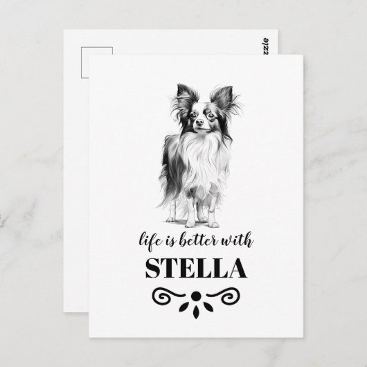 Papillon Life ist besser mit dem benutzerdefiniert Postkarte (Vorne/Hinten)