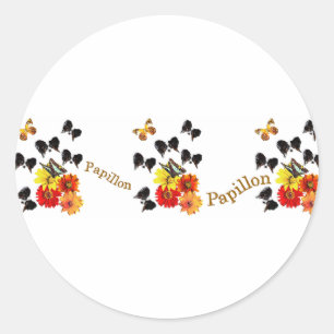 Papillon Lovers Gifts Runder Aufkleber