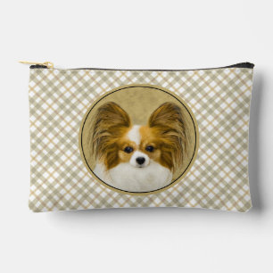 Papillon Malerei Zitrone und Weiß Originale Hunde Zubehörtasche