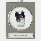 Papillon Mama 2 Banner-Ornament Silber (Vorderseite)