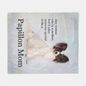 Papillon Mama Fleece Blanket (Vorderseite (Horizontal))