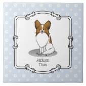 Papillon Mama Pap Mama (weiß & Einweg) Niedliche H Fliese (Vorderseite)