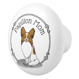 Papillon Mama Pap Mama (weiß & Einweg) Niedliche H Keramikknauf