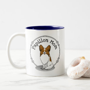 Papillon Mama Pap Mama (weiß & Einweg) Niedliche H Zweifarbige Tasse