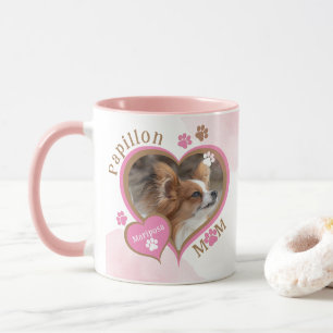 Papillon Mama Personalisierter Hund Foto und Name Tasse