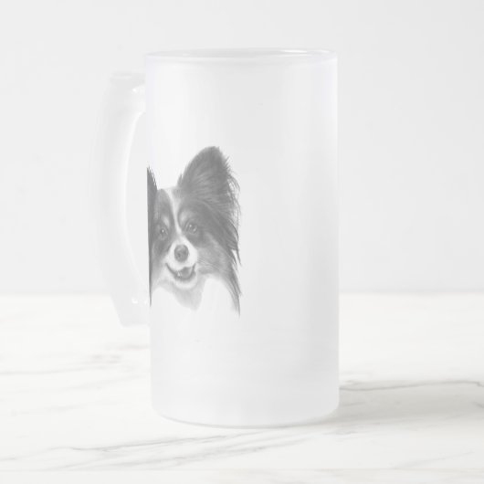 Papillon Mattglas Bierglas (Vorderseite Links)