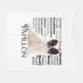 Papillon Merkmal-Fleece-Decke Fleecedecke (Vorderseite (Horizontal))