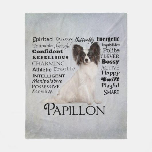 Papillon Merkmal-Fleece-Decke Fleecedecke (Vorderseite)
