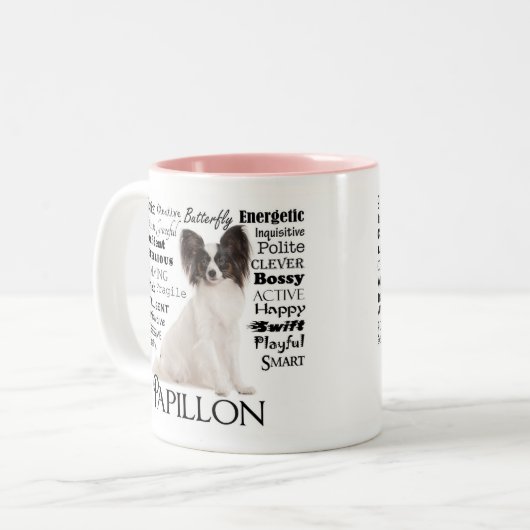 Papillon Merkmal-Tasse Zweifarbige Tasse (Vorderseite Links)