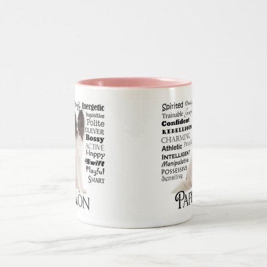 Papillon Merkmal-Tasse Zweifarbige Tasse (Mittel)