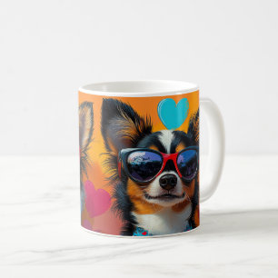 Papillon mit Herzrosen Valentinstag Kaffeetasse