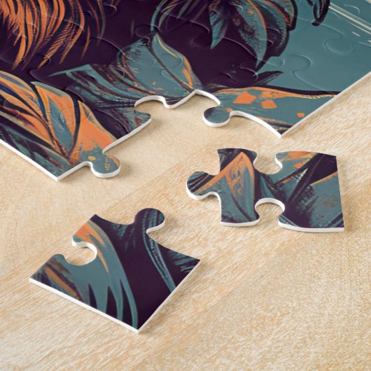 Papillon mit Sonnenbrille am Strand Puzzle (Seite)