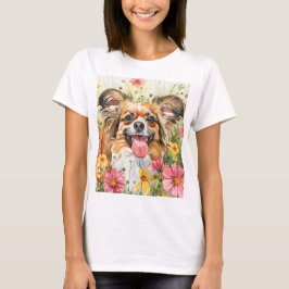 Papillon Mom Tee – Watercolor