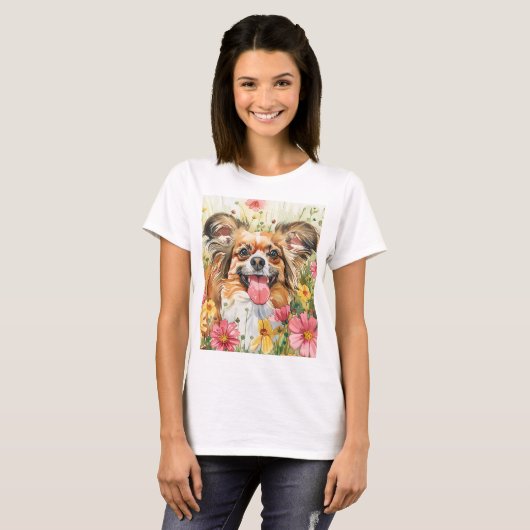 Papillon Mom Tee – Watercolor (Vorne ganz)