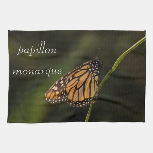 Papillon monarque im Hintergrund Geschirrtuch (Horizontal)