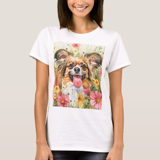 Papillon-Mutter-T-Shirt – Wasserfarbe T-Shirt (Vorderseite)