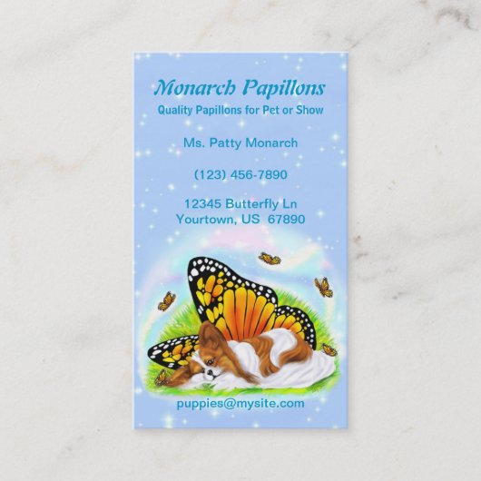 Papillon Mystical Monarch Business Cards Visitenkarte (Vorderseite)