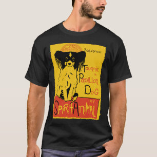 Papillon Niedlich Dog Chat Noir Mashup Art Design T-Shirt