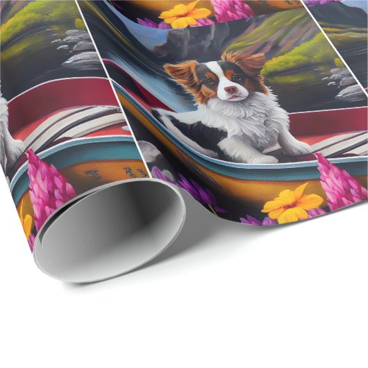 Papillon on a Paddle: Ein Landschaftliches Abenteu Geschenkpapier (Rolleneckpunkt)