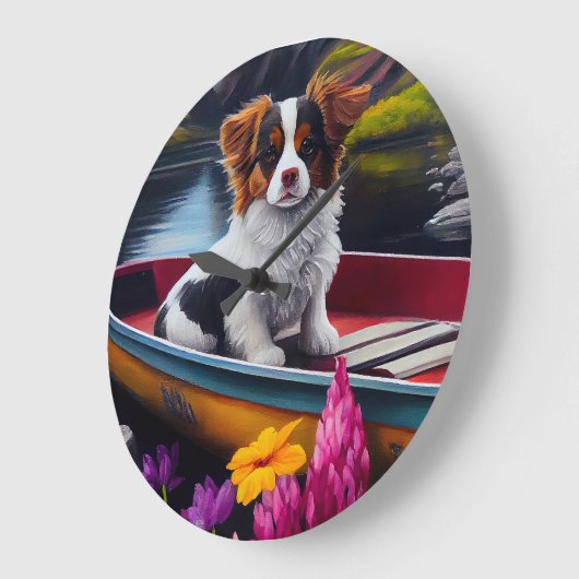 Papillon on a Paddle: Ein Landschaftliches Abenteu Große Wanduhr (Winkel)