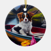Papillon on a Paddle: Ein Landschaftliches Abenteu Keramik Ornament (Vorne)
