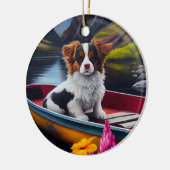 Papillon on a Paddle: Ein Landschaftliches Abenteu Keramik Ornament (Links)