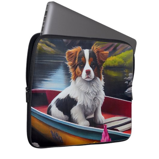 Papillon on a Paddle: Ein Landschaftliches Abenteu Laptopschutzhülle (Vorne Rechts)