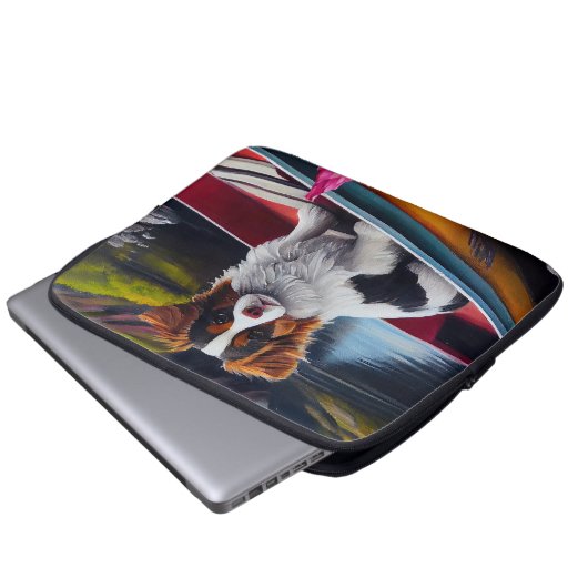 Papillon on a Paddle: Ein Landschaftliches Abenteu Laptopschutzhülle (Vorne Knopf)