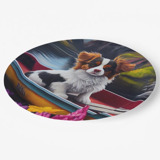 Papillon on a Paddle: Ein Landschaftliches Abenteu Pappteller (Schrägansicht)